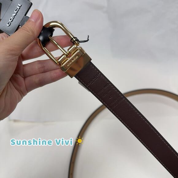 NEW Coach Buckle Cut To Size Reversible Belt 25Mm Honey Brown Maple CF269 - Picture 6 of 7